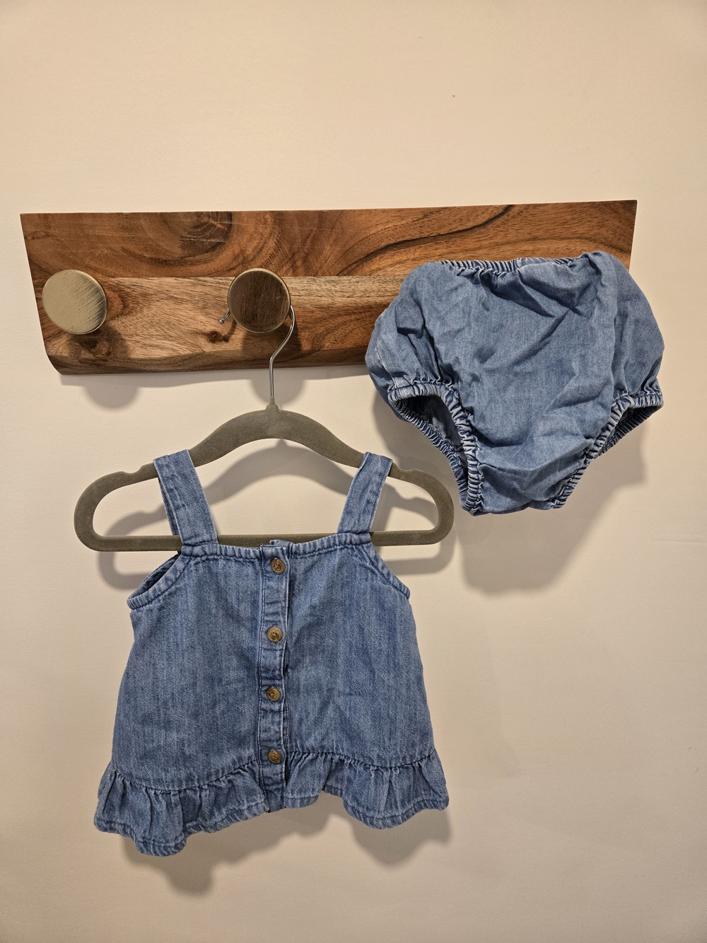 Baby Denim Ruffle Button Tank with Bloomers - Old Navy